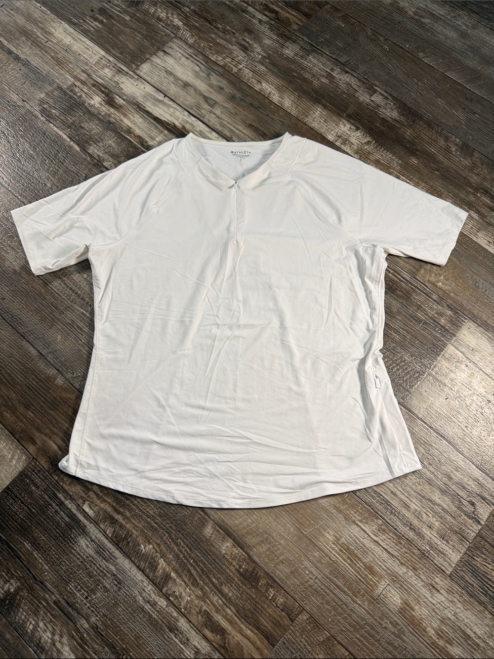 Athleta White Short-Sleeve V-Neck Performance Tee